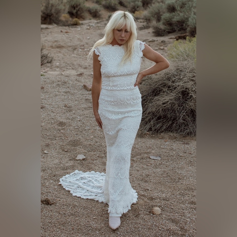 Chic Ivory Lace Bridal Gown—“Lilah” Daughters of Simone gown